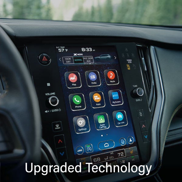 An 8-inch available touchscreen with the words “Ugraded Technology“. | Williams Subaru in Charlotte NC